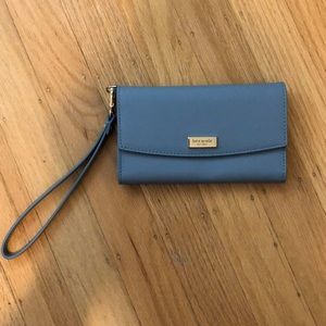 new kate spade wallet!! blue leather